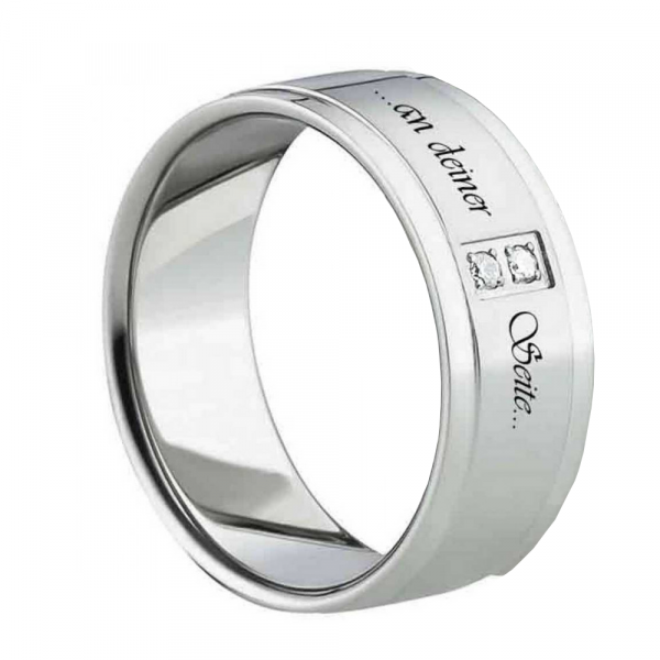 Preview: Hochwertiger Edelstahlringe mit Glanzrillen E174G