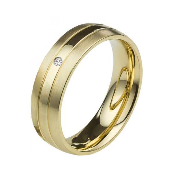 Preview: Edelstahlring MOR24 mit goldfarbiger Beschichtung