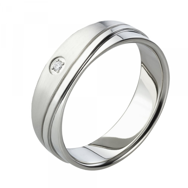 Preview: Damenring Titan MOR72 5mm breit mit Stein