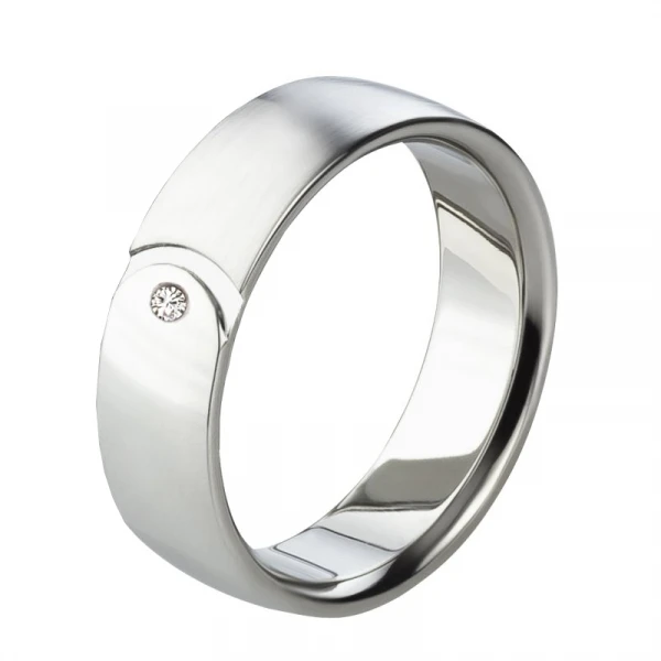 Ring aus Titan MOR84 6mm breite mit Stein