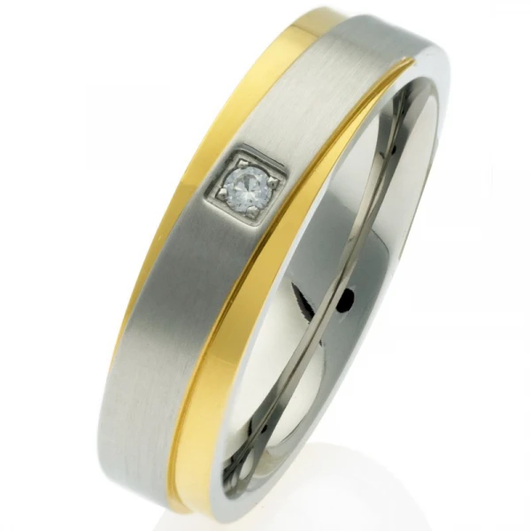 Edelstahlring P370 mit goldfarbener Beschichtung