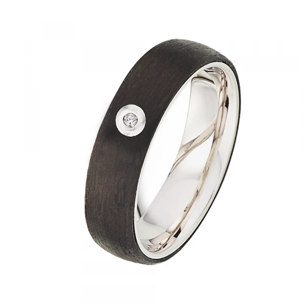 Silber Carbonring SR1946 mit Diamant