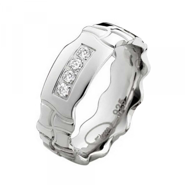 Preview: Damenring aus Silber PS809, poliert und elegant, moderner Stil