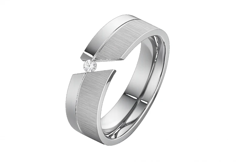 Titanring 6mm oder 8mm breit T008 mit Zirkonia