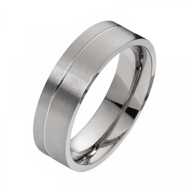 Preview: Ehering aus Titan modern, schlicht T024 + Gravur