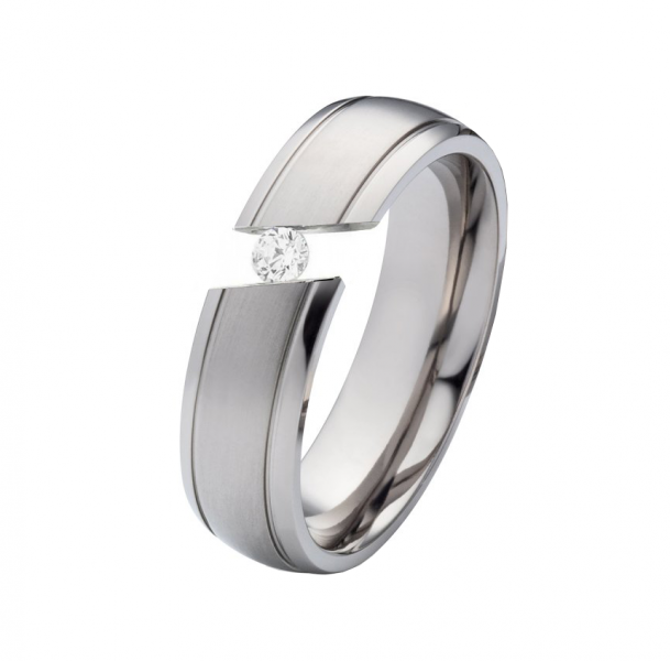 Preview: Titanring mit eingespanntem Zirkonia T090