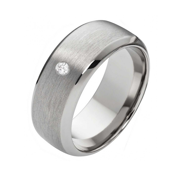 Preview: Titanring Damenring mit Diamant T193
