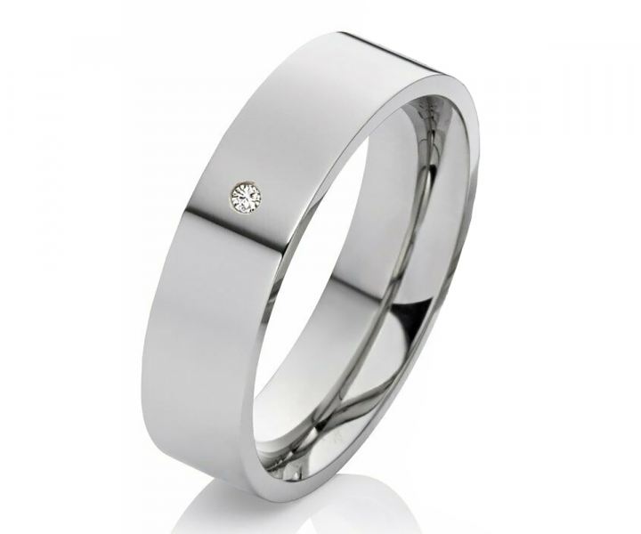 Preview: Damenring Titanring MOR63 mit Stein - gratis Gravur