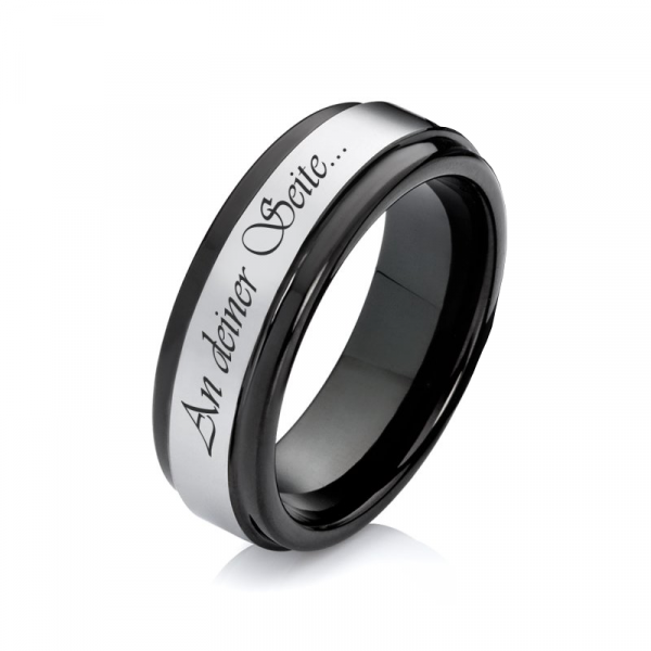 Preview: Zauberhaft polierte Wolframring W159