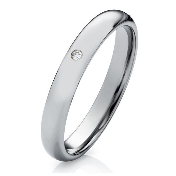 Preview: Damenring Wolframring W735D mit Zirkonia