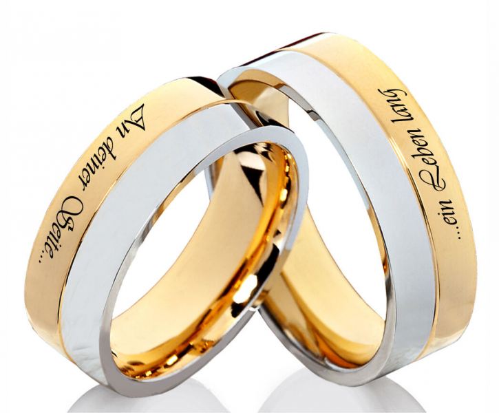 Edelstahlringe E221 ohne Stein mit Außengravur