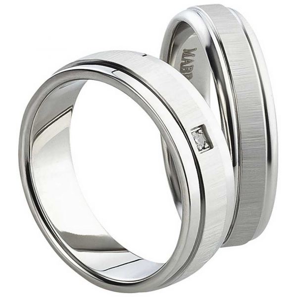 Preview: Edelstahl Partnerringe mit feiner Gravur AB1012-AB1013