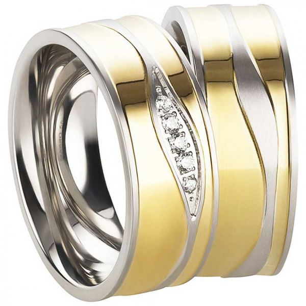 Preview: Edelstahlringe elegant für Sie & Ihn AB3216-AB3217