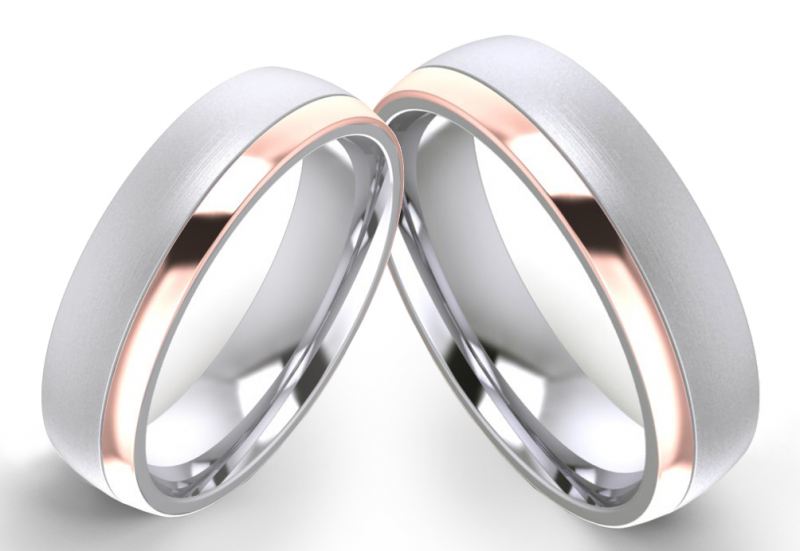 Preview: Edelstahlringe E151 mit roséfarbiger Beschichtung