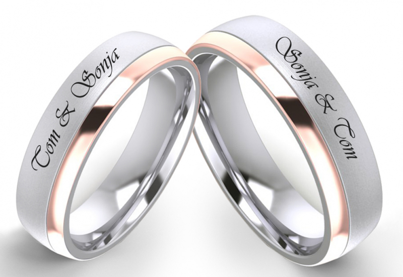 Preview: Edelstahlringe E204 ohne Stein mit Außengravur