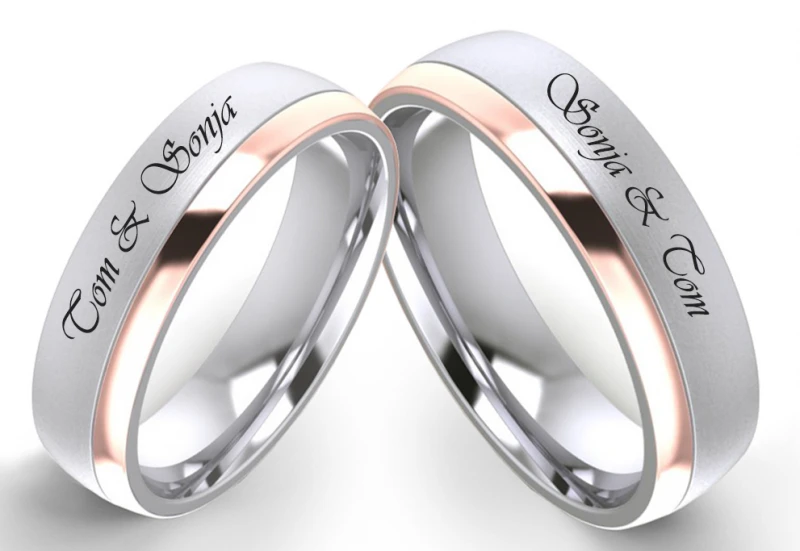 Edelstahlringe E204 ohne Stein mit Außengravur