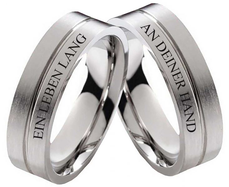 Preview: Gravurringe aus Edelstahl E280 Unisex mit Außengravur