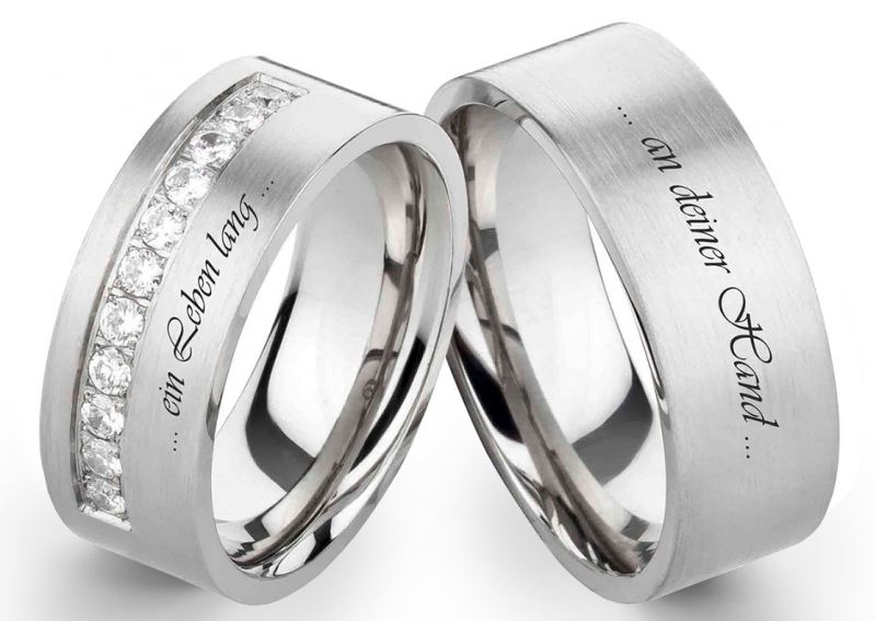 Preview: Edelstahlringe E313 mit Zirkonias - Außengravur