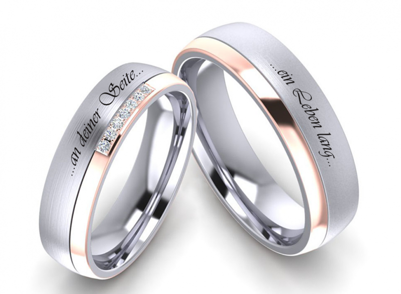 Preview: Edelstahlringe E338 mit Zirkonias und Außengravur