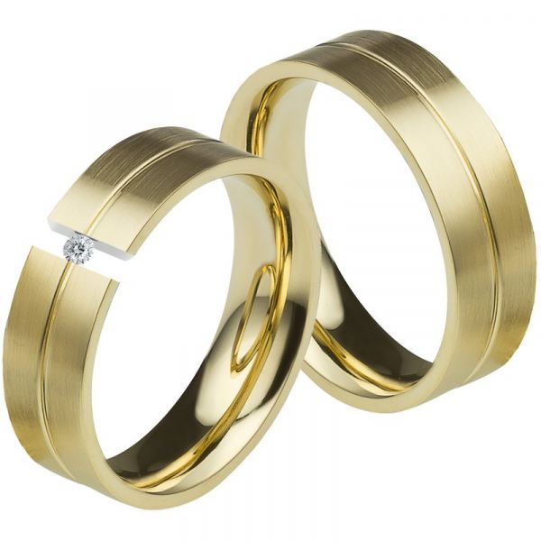 Preview: Edelstahlringe LUC23 mit Diamant und Gravur