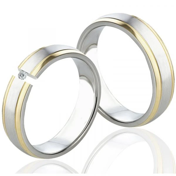 Edelstahlringe LUC41 mit Diamant