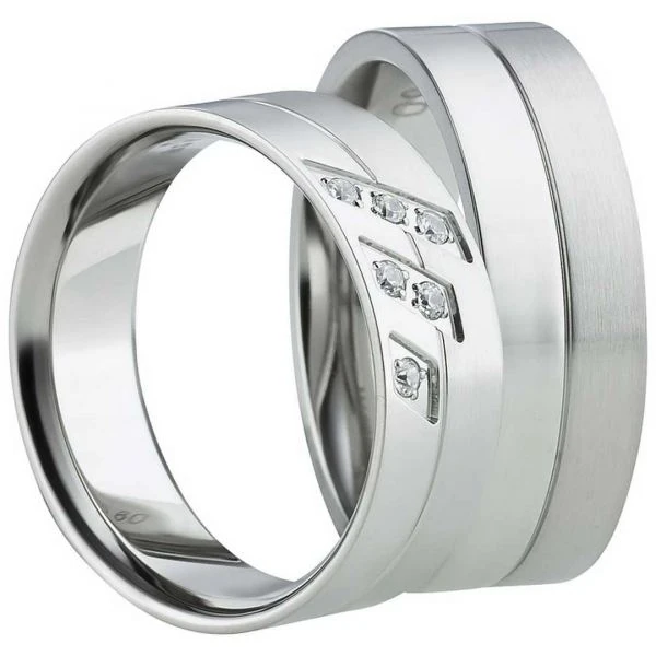 Partnerringe Edelstahl AB1008-AB1009 und Gravur