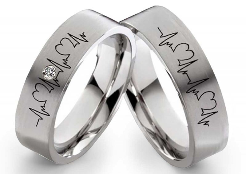 Preview: Edelstahlringe für Sie & Ihn gravierbar E049
