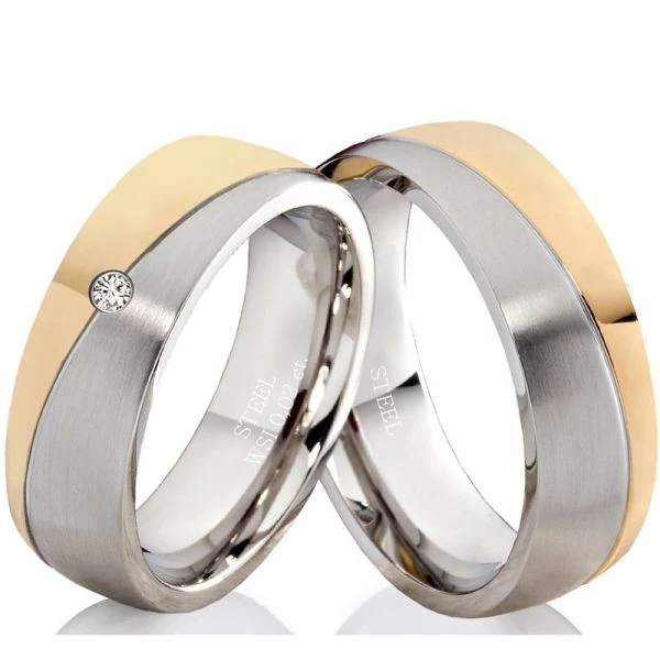 Edelstahlringe EDB14 mit Diamant und Gravur