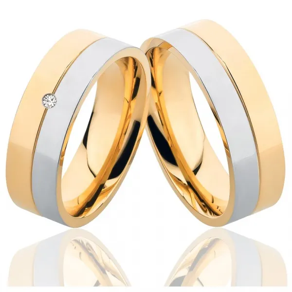 Edelstahlringe MOR5 mit Zirkonia oder Diamant und Gravur