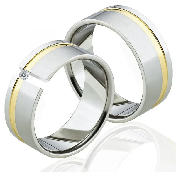 Edelstahlringe LUC46 mit Diamant