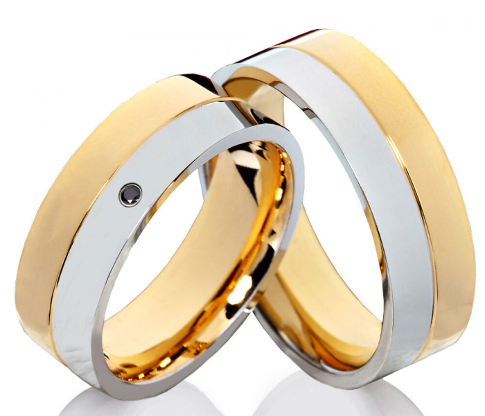 Preview: Partnerringe Trauringe mit Zirkonia und Gravur PSZ83