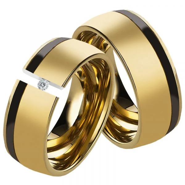 Edelstahlringe LUC22 mit Diamant