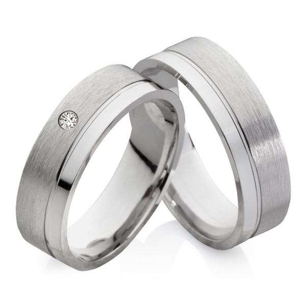 Preview: Eheringe aus 925 Silber mit Echtem DIAMANT CB42