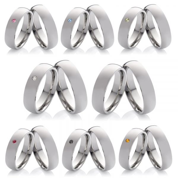 Preview: Edelstahlringe ERA2 ohne Stein oder Farbigen Stein