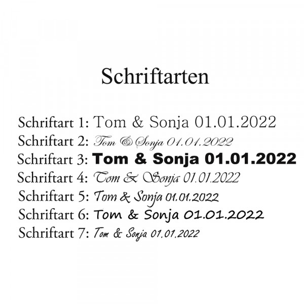 Schriftarten zur Ringgravur