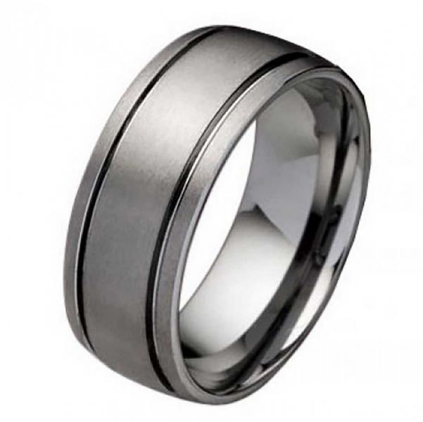 Preview: Moderner 7mm breiter Wolframringe W113