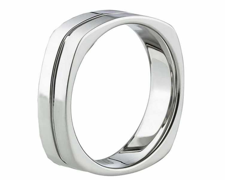 Preview: Herrenring mit modernem Streifenlook AB1123