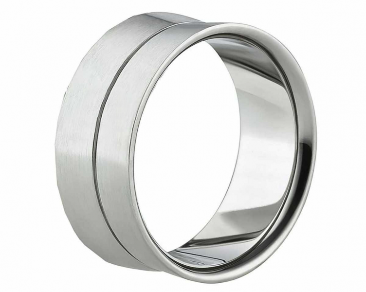 Preview: Breite Edelstahlring für Herren AB1125