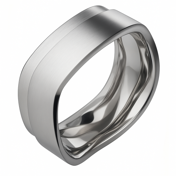 Preview: Matt polierter Edelstahlring Unisex AB3415