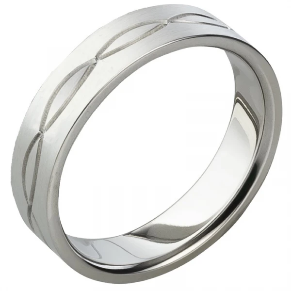 Herrenring Edelstahl mit Wellendesign AB1023