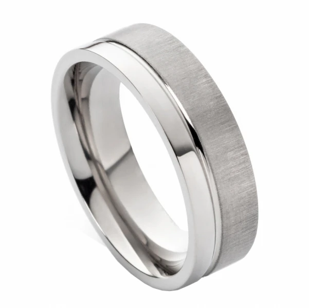 Ringpaar mit geteilter Optik E030 ohne Stein mit Gravur