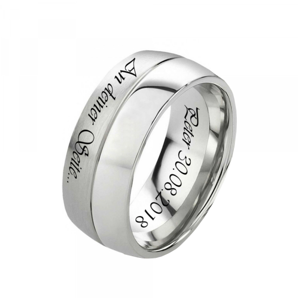 Preview: Traumhafter Herrenring E971 mit Etui und Außengravur