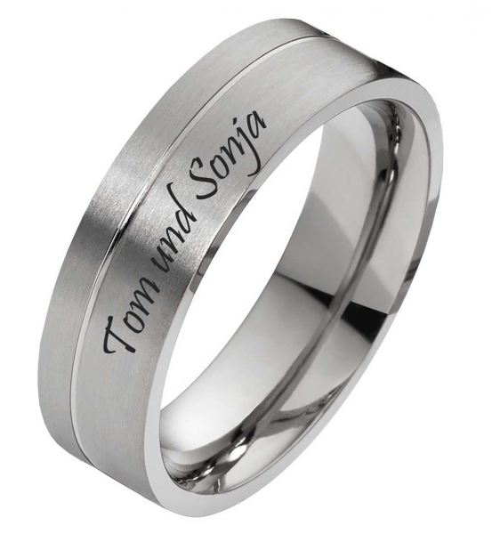 Preview: Herrenring Edelstahl HE172 Außengravur