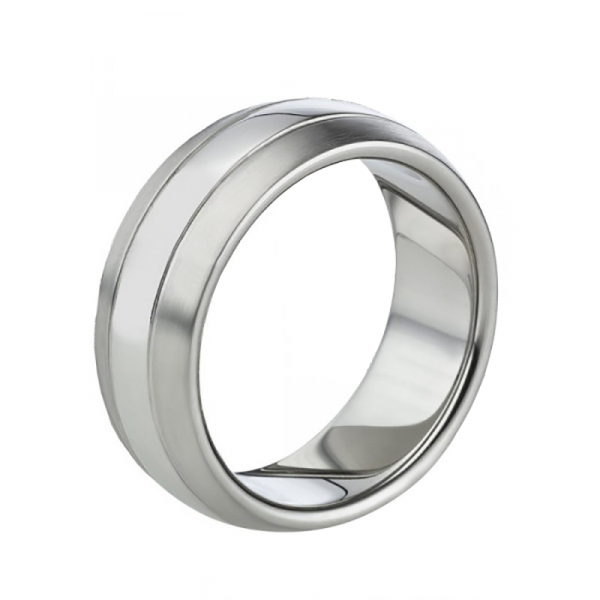 Preview: Titan Ring Matt und poliert LUC73 mit Gravur