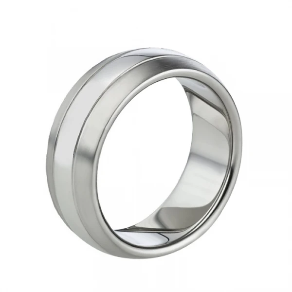 Titan Ring Matt und poliert LUC73 mit Gravur 