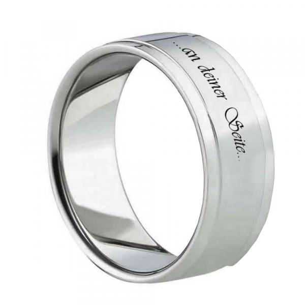 Preview: Hochwertiger Herrenring mit Glanzrillen E174G