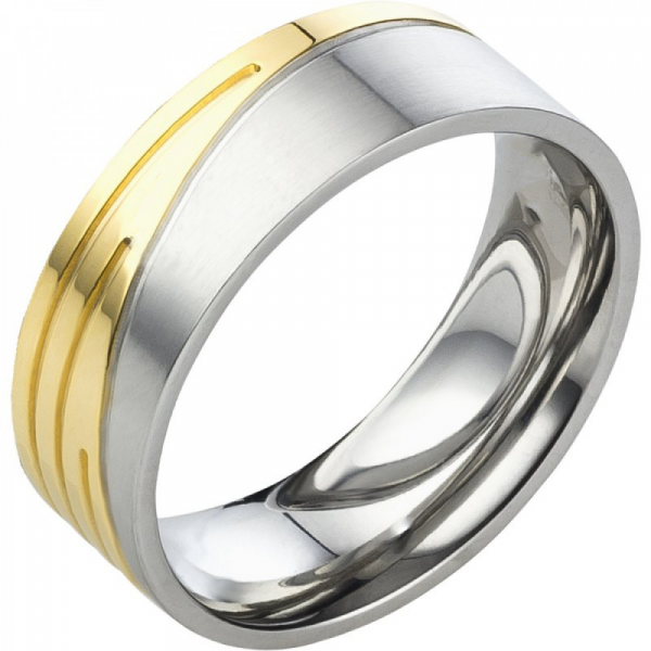 Preview: Schlichter Edelstahlring mit Glanz AB3119