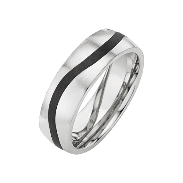 Preview: Silber Carbonring SR1937 mit Gravur