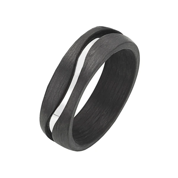 Silber Carbonring SR1938 mit Gravur