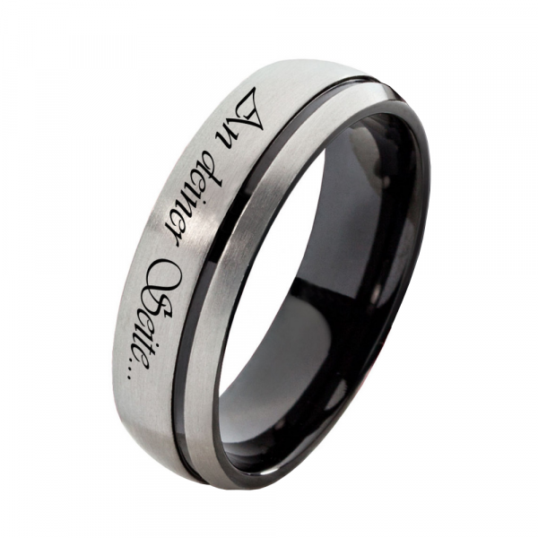 Preview: Moderner Herrenring mit gravur T049 mit Gravur